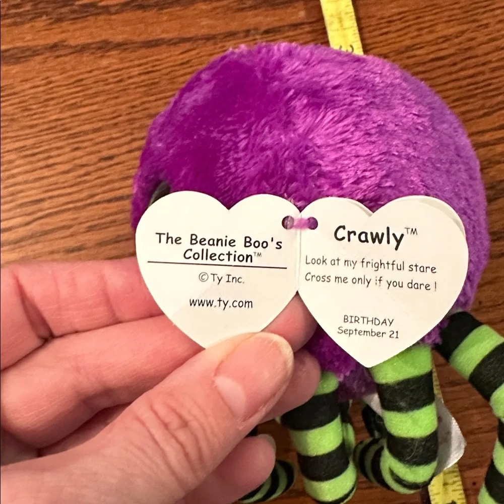 Ty Beanie Boo’s Purple Plush Spider Toy Crawly with tags - Picture 3 of 5